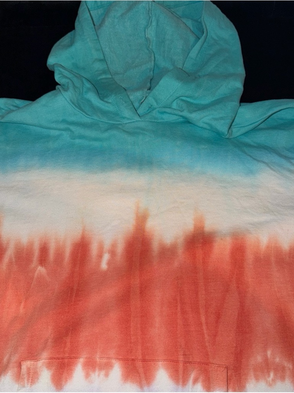 No Boundaries Kids Tie-Dye Hoodie in Turquoise and Coral